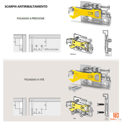 Kit Barre Reggipensili Universali +Coppia Attacaglie Acciaio Scarpi4 - Anti Tilt A Pressione L.Reale 2029mm pic4