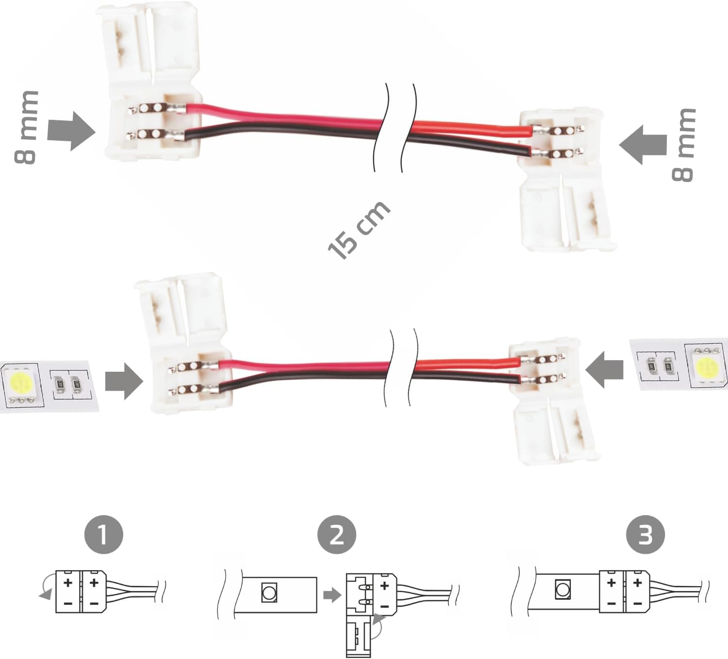 Vendita online Cavo per Connettore a 2 fili (15cm) per Strisce LED